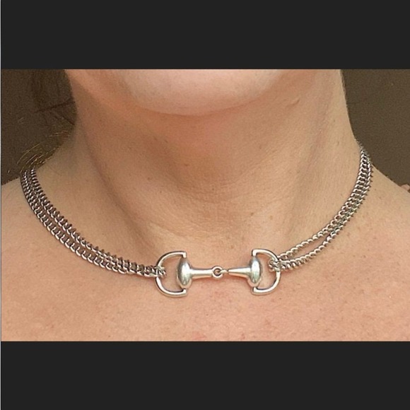 Sterling Silver HorseBit Necklace Bracelet Set Matching Snaffle Stirrup D Ring - Picture 8 of 10